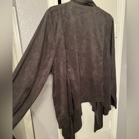 Torrid Faux Suede drape front jacket - Picture 3 of 6